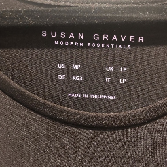 Susan Graver Modern Essentials Women's MP Black Long Sleeve Liquid Knit Top - Picture 3 of 4